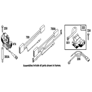 Harness Assembly Diagram and Parts List for 122700-122799 0101-0101 Briggs and Stratton Engine